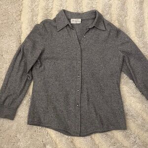 100% cashmere button up